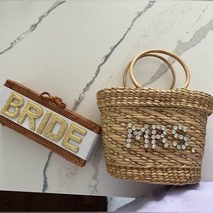 Bride Clutch - two bridal woven purse clutches